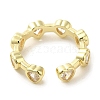 Brass Micro Pave Cubic Zirconia Rings for Women RJEW-E295-42G-02-3