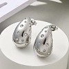 304 Stainless Steel Teardrop Stud Earrings EJEW-B108-05P-A-1