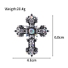 Baroque Style Cross Zinc Alloy Rhinestone Brooches PW-WGBF0CF-01-2