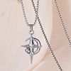 Star Moon Titanium Steel Crystal Rhinestone Pendant Necklaces FS-WGC8607-01-2