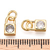 Brass Micro Pave Clear Cubic Zirconia Charms KK-E068-VB226-3