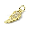Brass Micro Pave Clear Cubic Zirconia Charms KK-H475-53G-02-2