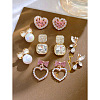 5 Pairs Alloy Dangle Stud Earrings FS-WG460F5-02-1