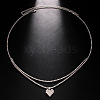 Alloy Full Crystal Rhinestone Heart Charm Double Layer Waist Chian WG7517E-04-2