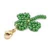 Clover Glass Beaded Pendant Decorations HJEW-TA00033-2