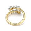 Rack Plating Brass Micro Pave Cubic Zirconia Cuff Finger Rings for Women RJEW-C114-16C-G-3