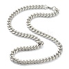 304 Stainless Steel Cuban Link Chain Bracelets & Necklaces Jewelry Sets SJEW-B019-03C-P-5