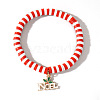 Elegant Christmas Handmade Polymer Clay Heishi Beaded Stretch Bracelets EN0725-7-1