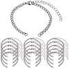 SUNNYCLUE 16Pcs 304 Stainless Steel Twisted Chains Bracelet Making AJEW-SC0002-50-1