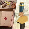 1Pc Golden Tone Brass Wax Seal Stamp Heads with Bamboo Stick Shaped Handles STAM-CP0001-05O-7