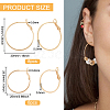 BENECREAT 16Pcs 2 Size Brass Hoop Earrings KK-BC0011-07-2