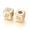 Brass Micro Pave Cubic Zirconia European Beads ZIRC-G162-14G-04-2