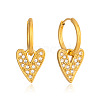 304 Stainless Steel Rhinestone Hoop Dangle Earrings for Women BD6871-5