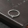 Heart Clear Cubic Zirconia Cuff Rings RJEW-G337-14P-3