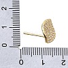 Brass Micro Pave Cubic Zirconia Stud Earring Findings with Loops CU-CBA1682-03G-3