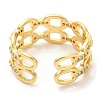 Rack Plating Brass Hollow Oval Open Cuff Rings RJEW-R138-03G-2