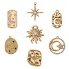 7Pcs 7 Style Brass Micro Pave Cubic Zirconia Pendants FIND-SZ0002-13-1