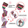 2 Rolls 2 Styles Stripe Pattern Printed Polyester Grosgrain Ribbon OCOR-TA0001-37A-11