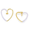 Heart Brass Stud Earring for Women EJEW-N011-103-1