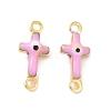 Brass Enamel Connector Charms KK-J302-08G-3