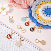 20Pcs 5 Colors Butterfly Alloy Enamel Locking Pendant Stitch Markers HJEW-SC00036-4