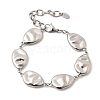 Textured 316L Surgical Stainless Steel Link Chain Bracelets for Women BJEW-D454-03P-4