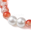 8mm Two Tone Transparent Crackle Glass Beaded Stretch Bracelets BJEW-JB10538-3