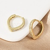 Teardrop Brass Micro Pave Cubic Zirconia Hoop Earrings EJEW-M082-10G-5