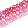 Anti-Tarnish Electroplate Glass Beads Strands GLAA-N064-8mm-07-1
