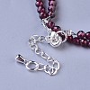 Natural Garnet Beaded Necklaces NJEW-K114-C-A04-3