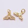 Brass Micro Pave Grade AAA Cubic Zirconia Charms ZIRC-G093-01G-NR-1