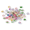 Transparent Spray Painted Crackle Glass Beads Strands GLAA-TA0003-09-27