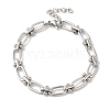 304 Stainless Steel Oval Link Chain Bracelets for Women BJEW-B092-08P-01-1