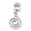 304 Stainless Steel European Dangle Charms PALLOY-JF00624-03-2
