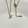 304 Stainless Steel Letter Pendant Necklaces NJEW-WH0027-04H-G-NR-1