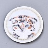 Round with Cat Appliques DIY-S041-095-2