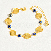 Fashionable Brass Enamel Evil Eye Link Bracelets GJ2691-1