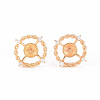 Brass Micro Pave Clear Cubic Zirconia Stud Earrings Findings KK-T062-122G-NF-1