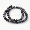 Natural Snowflake Obsidian Bead Strands G-G735-72-8mm-2