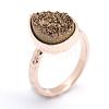 Electroplate Natural Druzy Quartz Crystal Finger Rings RJEW-I055-05RG-RS-4