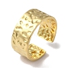 PVD Vacuum Plating 201 Stainless Steel Textured Wide Open Cuff Rings for Women RJEW-C092-18G-1