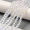 Transparent Electroplate Glass Beads Strands GLAA-F029-3mm-D13-4