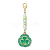 Saint Patrick's Day Clover Alloy Enamel Pendant Decoration HJEW-JM02686-4