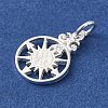 925 Sterling Silver Pave Clear Cubic Zirconia Compass Charms STER-K180-02S-3