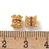 6-Petal Brass Micro Pave Cubic Zirconia Double Sided Bead Caps ZIRC-F141-01G-02-2