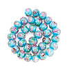 1 Strand Handmade Lampwork Inner Flower Rondelle Beads Strands LAMP-TA0002-72E-1