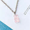 Alloy & Resin Bear Pendant Necklaces for Women WG0729C-04-1