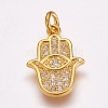 Brass Micro Pave Cubic Zirconia Pendants X-ZIRC-G099-39G-1