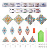  DIY Diamond Painting Rhombus & Triangle Dangle Earring Kits DIY-TA0004-97-12