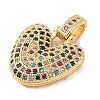 Brass Micro Pave Cubic Zirconia Pendants ZIRC-P121-01G-V-2